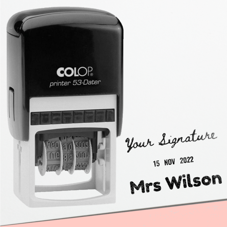 Teacher Signature Dater Stamp - Lulu Stamps